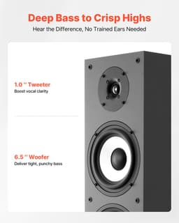VEVOR Staande Luidspreker 2-Weg Systeem Hifi 200W 70Hz–20kHz 2,54CM Tweeter — thumbnail 5
