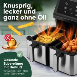 Heteluchtfriteuse met 2 compartimenten voor gelijktijdig koken | 9 liter — thumbnail 5