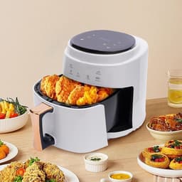 Aurixi® Mini Airfryer - Heteluchtfriteuse - Airfryer - Wit - ‎26cm x 25cm x 30 cm — thumbnail 6