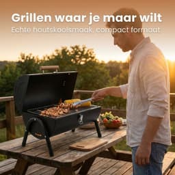Lomera Houtskool BBQ - Houtskoolbarbecue - Tafel BBQ Houtskool - Tafelbarbecue Houtskool - Draagbare Houtskool BBQ - Camping BBQ Houtskool - Mini Houtskool BBQ - Opvouwbare Houtskool BBQ — thumbnail 4
