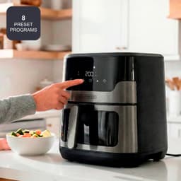 Heteluchtfriteuse - Airfryer XXL - Gezond Koken - Digitaal Touchscreen - 8-9 Personen - Zwart — thumbnail 2