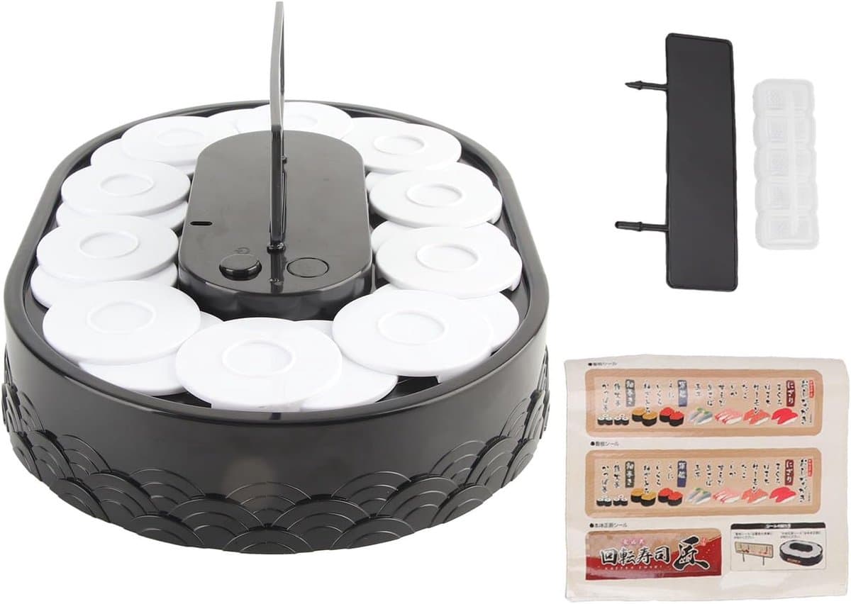 Sushi Machine - Dessert Presentatie - Feestelijke Tafeldekking - Automatisch Roterend - 30 x 21 x 6cm - Wit — afbeelding 1