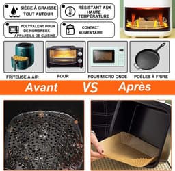 Verpakking van 300 stuks wegwerp bakmatjes voor de airfryer, waterdicht en antiaanbaklaag, geschikt voor kookplaten, ovens, magnetrons en frituurpannen. — thumbnail 2