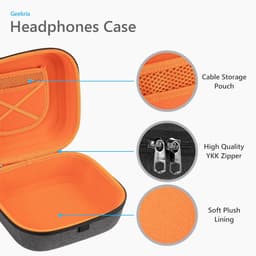 Koptelefoon Hardcase - Hoofdtelefoon Opbergtas - Reizen Bescherming - Kabel Opbergvak - 22x19.5x13.5 cm - Donkergrijs — thumbnail 3