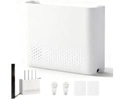 Witte wandhouder voor router en netwerkapparatuur