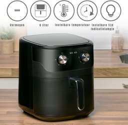 RONN® Airfryer xl - Airfryer xxl - Heteluchtfriteuse - Zwart- 38cm x 29cm x 33cm — thumbnail 2