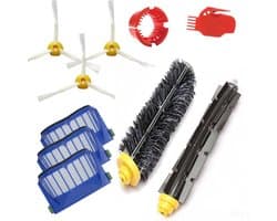 Vervangingsonderdelenset met flexibele borstel -filter en zijborstel - compatibel met iRobot Roomba 600-serie 595 610 614 618 620 630 640 650 660 680 685 690 692 694 695 stofzuiger