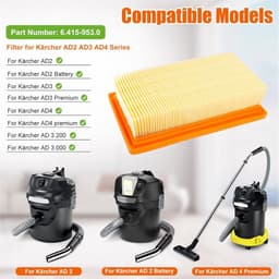 Filter geschikt voor Karcher 6.415-953.0 AD2 AD3 AD4 stofzuigeronderdelen (2 stuks) — thumbnail 2