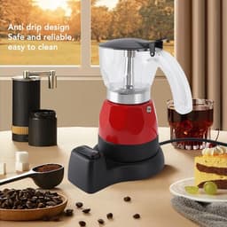 Elektrisch draagbaar espresso-koffiezetapparaat - 3 kopjes - aluminium - drupbestendig — thumbnail 2
