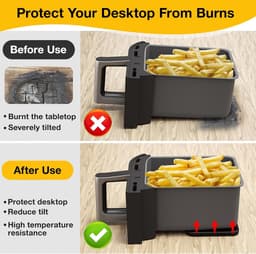 Heißluftfritteuse accessoires Gescht voor Ninja, Philips en COSORI, 2 stuks hittebestendige onderlaag siliconen voor universele Airfryer-mand, 16 x 11 cm verbrandingswerende siliconen tafelmat (Zwart-2) — thumbnail 9