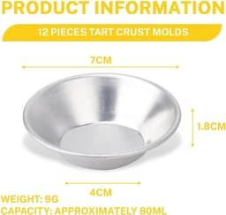 12 Stuks Herbruikbare Aluminium Taartvormen Ronde Mini Vormpjes Voor Jamtaarten En Bakken Geschikt Voor Oven En Airfryer — thumbnail 6