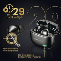 VolkanoX VXT200S Oortjes Draadloos - Draadloze Oordopjes - Active Noise Cancelling - Bluetooth - Waterbestendig - Zwart — thumbnail 3
