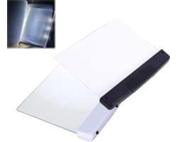 Platte boeklamp - Boeklamp voor lezen in bed 's nachts, heldere LED-boekverlichting, verlichtingspaneel voor de hele pagina, draadloos