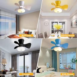 Moderne Plafondventilator met Verlichting LED Dimbaar en Afstandsbediening voor Kinderkamer — thumbnail 2