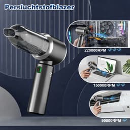 2-in-1 Draadloze Handstofzuiger Accu Stofzuiger 18000PA Sterke 3 Snelheden Elektrische Luchtblazer 200.000 rpm Voor Auto, Keuken, PC, Kantoor, Bank — thumbnail 4
