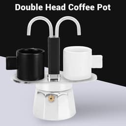 Espressomachine met 2 kopjes, klassiek Italiaans koffiezetapparaat met kookplaat, doe-het-zelf conduit koffiepot voor thuiscafé, 100 ml dubbele kop. — thumbnail 5