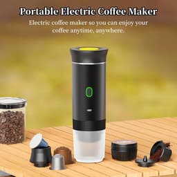 Draagbare koffiemaker, elektrische espresso machine, 3 in 1 reizen koffiezetapparaat voor camping, zelfverwarmde auto koffiezetapparaat, mini-koffiezetapparaat voor camping wandelen kantoor — thumbnail 4