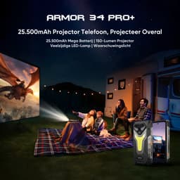 Ulefone Armor 34 Pro Robuuste Smartphone met Projector – IP68/IP69K & MIL-STD-810H – 6.95'' FHD+ 120Hz – 25500mAh & 66W Snelladen – 32GB RAM 512GB – 50MP + 64MP Nachtzicht – NFC – Dual SIM – Android 15 – Zwart — thumbnail 5