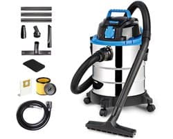 Aurixi® Bouwstofzuiger Zonder Zak - Alleszuiger Met Accessoires - Stofzuiger - Blauw - 35cm x 35cm x 51cm