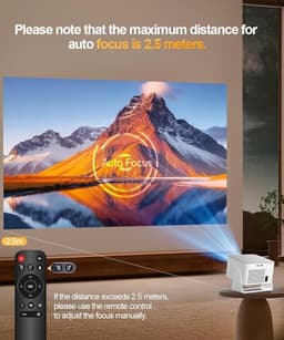 Mini Beamer Full HD 1080p met Android 14 – Draagbare Projector met WiFi 6 & Bluetooth 5.4 – Autofocus, 6D Keystone & 180° Draaibaar – Voor Thuisbioscoop — thumbnail 2