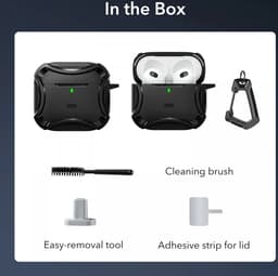 ESR Halolock Cyber Tough Hoes Geschikt Voor AirPods 4 (AirPods 4e Generatie) (2024) - Magsafe - Karabijnhaak - Donkerblauw — thumbnail 3