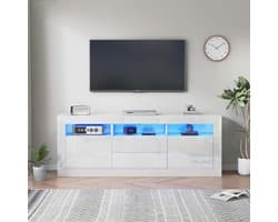 Hoogglans tv-kast - Mediameubel dressoir - Woonkamer entertainment - Smart app bediening - 160 x 35 x 60 cm - Wit