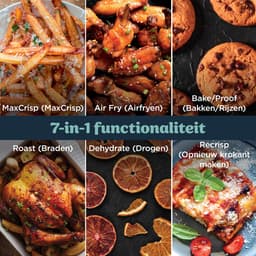 Ninja CRISPi PRO 7-in-1 Glazen Airfryer met 7 functies - Airfryen, Bakken, Braden, Rijzen, Drogen. Max Crisp en Opnieuw krokant maken - 2.3 liter en 5.7 liter glazen schaal - PFAS vrij koken - Cyberspace - AS101EUCY — thumbnail 7