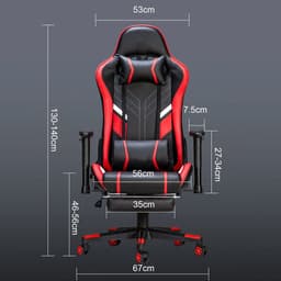 Lifero Gamingstoel - Bureaustoel met Massage - Met Voetensteun en Hoofdsteun - Stoel met Massagefunctie - 360° draaibaar — thumbnail 3