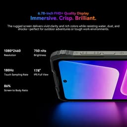 Smartphone Blackview ROCK 3 - 24GB RAM - 256GB ROM - 4G - Android 16 - 6.78inch 120Hz - 10000mAh - 108MP camera - BT5.2 - IP69K - NFC - OTG - GPS - Zwart — thumbnail 15