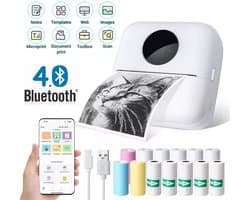 Gigicial Labelprinter - Fotoprinter voor smartphones - Draagbare Bluetooth thermische printer - 1 stuk - Wit