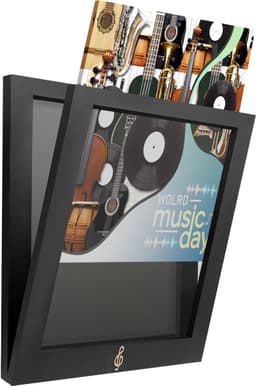 Lost In Music Vinyl Wissellijst - LP Lijst voor aan de Muur - LP Houder - Zwart - Inclusief Bevestigingsmateriaal — thumbnail 1