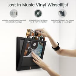 Lost In Music Vinyl Wissellijst - LP Lijst voor aan de Muur - LP Houder - Zwart - Inclusief Bevestigingsmateriaal — thumbnail 4