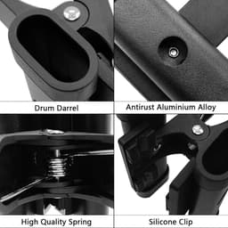 Drumstokhouder voor Drumkit - Universele Clip-On Houder met Snelsluiting en Verstelbare Hoek — thumbnail 2