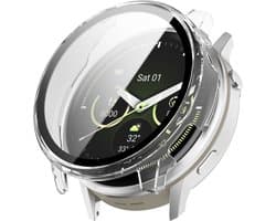 Stravo Screen protector case voor Garmin Venu 4 45mm - Full Cover Hard Case / Beschermend Hoesje - Transparent - Garmin Smartwatch screenprotectors