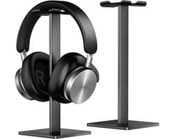 Universele hoofdtelefoonhouder geschikt voor Over-ear hoofdtelefoons van Sennheiser, Sony, Audio-Technica, Bose, Shure, AKG, gaming- en displayheadsets, aluminium + TPU + ABS, zwart — thumbnail 1