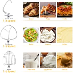 Vedder House - Keukenmachine - Zilver - 6 liter - 1200 Watt - Keukenmixer - 6 snelheden - Vaatwasserbestendig — thumbnail 5