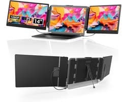 Uitbreidbaar Laptop Scherm 14 inch FHD Dual Monitor voor 13,3-17 inch Laptops