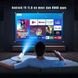REN® Draagbare beamer - Beamer - Projector - Mini Beamer - Wit - 10cm x 10cm x 17cm — thumbnail 4