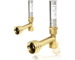 Set van 2 Roestvrijstalen Waterslangafsluiters 3/4 Inch voor Wasmachine