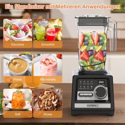 Krachtige Blender - Smoothie Maker Keukenmachine - IJs Breken Drankjes - 9 Snelheidsstanden - 2 Liter Kan - Zwart — thumbnail 3