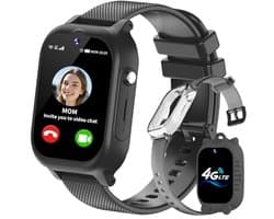 Kinder Smartwatch met GPS Tracker, Videobellen en Veiligheidsfuncties - Zwart
