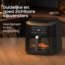 Dewelling XXL 9L AF80D10W Heteluchtfriteuse met kijkvenster – 2350 W Airfryer, 360° Luchtcirculatie, LED-Touchscreen, 9 Programma’s, Schudherinnering — thumbnail 8