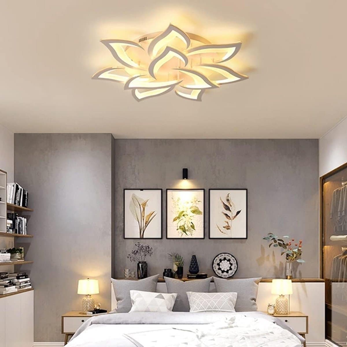 Dimbare LED Plafondlamp met Afstandsbediening - Creatief Bloemblad Ontwerp voor Woonkamer, Slaapkamer en Hal — afbeelding 1