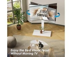 Universele TV Vloerstandaard Wit voor 50-85 Inch Televisies - In Hoogte Verstelbaar en Draaibaar