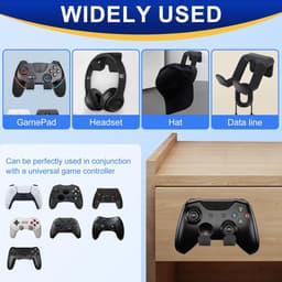3 stuks Controller Wall Mount, Game Controller Holder, Self Adhesive Controller Holder Wall geschikt voor PS4/PS5/Xbox/Switch, Gaming Accessories for Gamepad and Headphones — thumbnail 5
