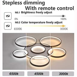Moderne Plafondlamp met Acryl Lampenkap - Hanglamp met Dimfunctie en Afstandsbediening — thumbnail 4