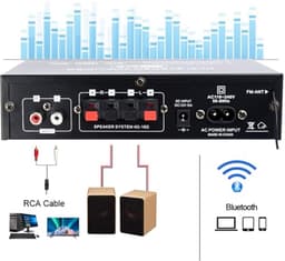 HiFi versterker met Bluetooth 5.0, mini audio versterker voor thuisbioscoop en karaoke — thumbnail 5