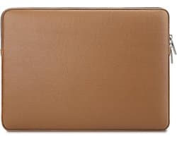 13 Inch Laptop Sleeve Case Geschikt voor MacBook Air Pro M3 M2 M1 13" Chromebook Notebook 13,3", Beschermende Waterdichte Lederen Laptophoes Slim Gewatteerde Computer Tas, Bruin