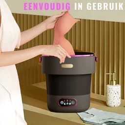 Mini Wasmachine 15L – Kleine Wasmachine met Centrifuge – Opvouwbaar – 5kg Capaciteit – Ideaal voor Ondergoed & Camping — thumbnail 4