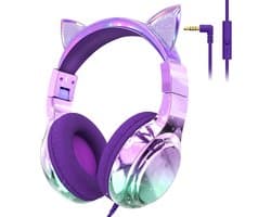 Koptelefoon kinderen met draad - Kinderkoptelefoon - Bedrade hoofdtelefoon - Veilig volume - School - Tablet - Laptop - Reizen - Muziek luisteren